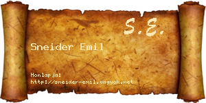 Sneider Emil névjegykártya