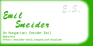 emil sneider business card